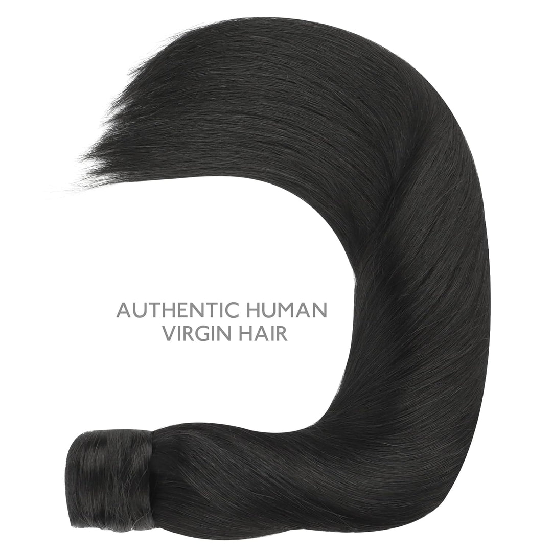 WENNALIFE Ponytail Extension, 55cm 90g Tief Schwarz Pferdeschwanz Haarteil Ponytail Extension Echtha