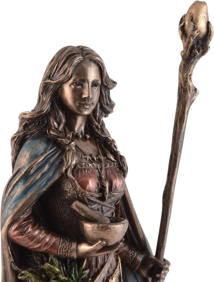 Germanische Walküre Eir Göttin der Heilkunst - aus Kunststein, von Hand bronziert und coloriert, by