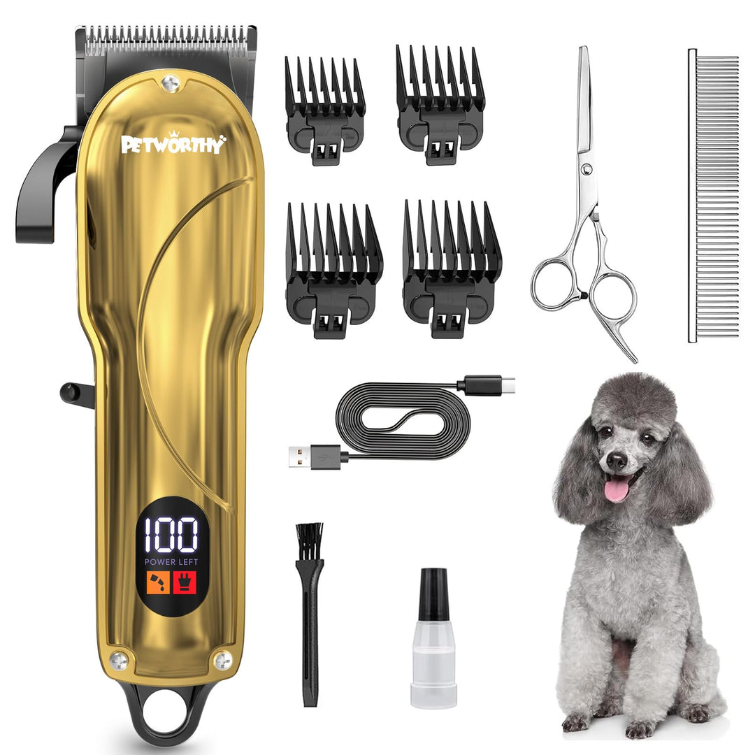 Hunde-Schermaschine Haustierpflegeset: Kabellose Hunde-Schermaschine mit Tuch, Hundepflegeset für sc
