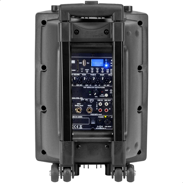 PORT8VHF-BT - Ibiza - Mobile BESCHALLUNGSANLAGE 8”/20CM MIT USB-MP3, BT, Rec, VOX, 1 VHF & 1, 8” VHF