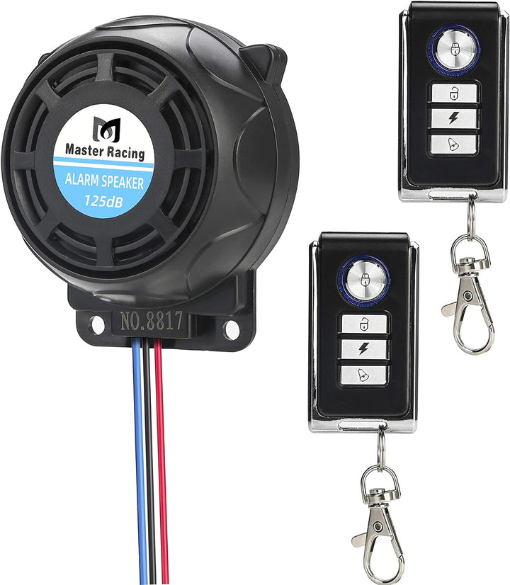 Rupse Motorrad Alarmanlage, Alarm mit 2 Fernbedienung Wasserdicht Diebstahlsicherung Einstellbare Em