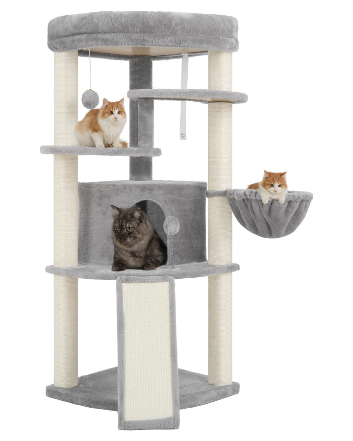 Gitelsnour Eck-Kratzbaum, Katzenbaum für Innenbereich, Mehrstöckiges katzenkratzbaum mit vollständig