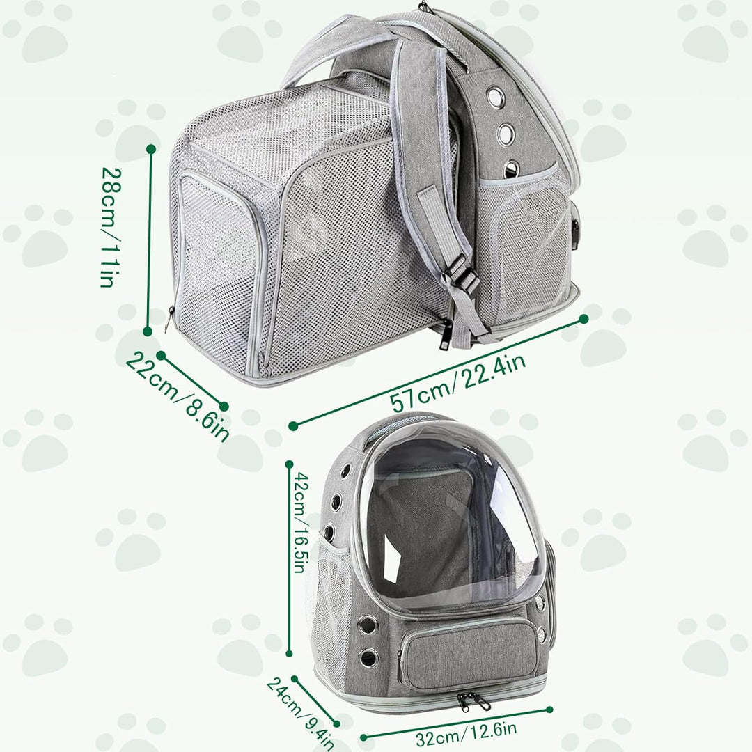 Erweiterbar Katzenrucksack mit Fenster Hunderucksack bis 8kg Katzenrucksack Grosse Katzen Cat Backpa