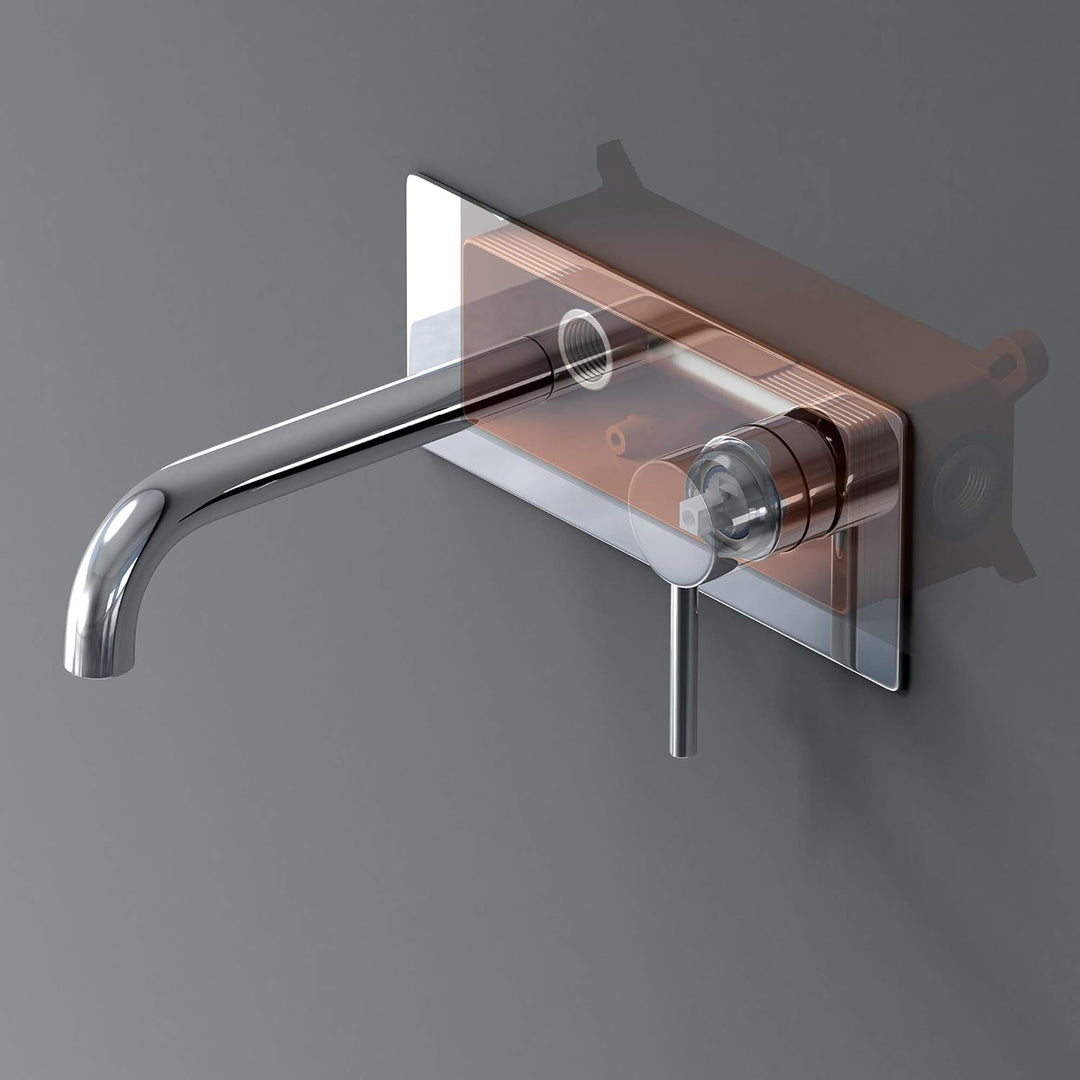 Mai &amp; Mai Wandarmatur WA112 Armatur in silber edel verchromt Waschbeckenarmatur inkl. Einbaukörper W
