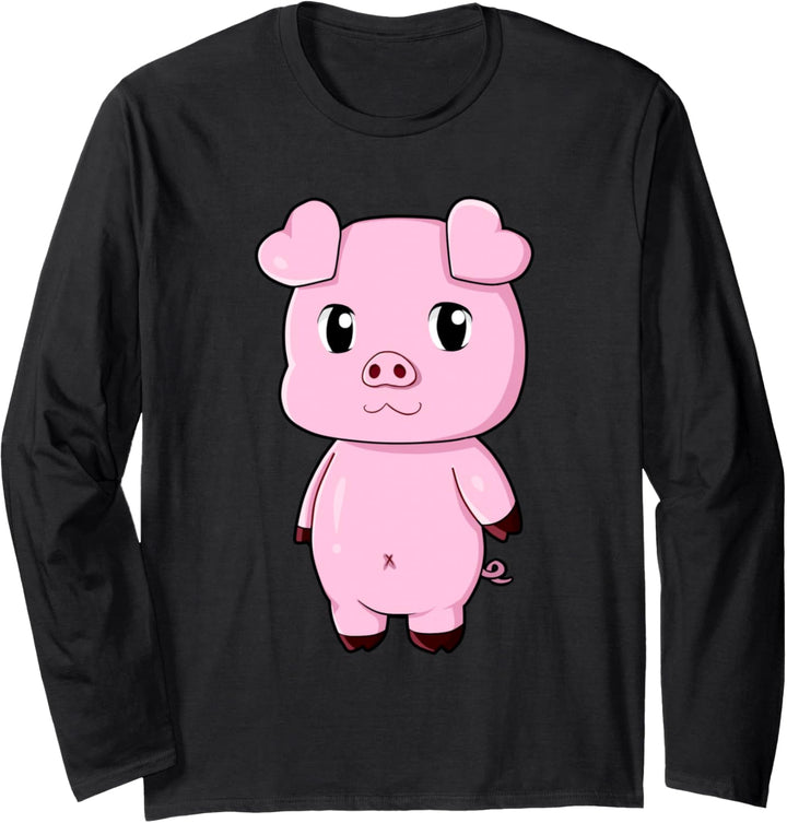 Süsses Schweinchen / Schwein mit Herzen Langarmshirt