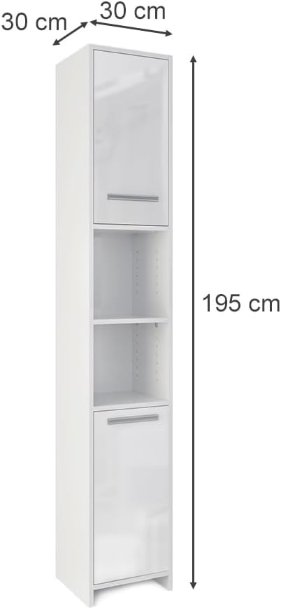 Vicco Badezimmerschrank Kiko Unterschrank Waschbeckenunterschrank Hochschrank Badmöbel Schrank Midi-