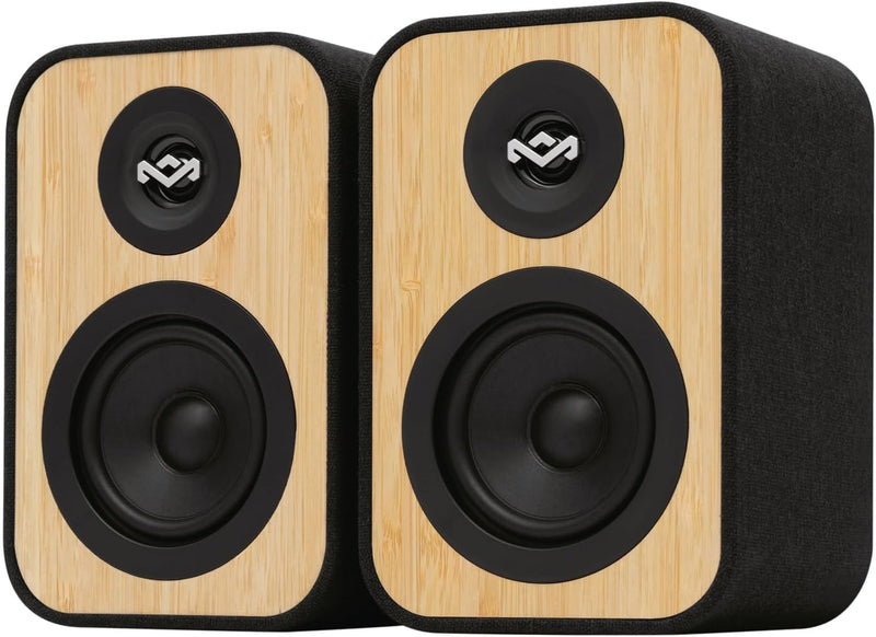 Marley House of Uplift Regallautsprecher – Bluetooth Lautsprecher Stereo Paar mit AUX- und RCA-Kabel