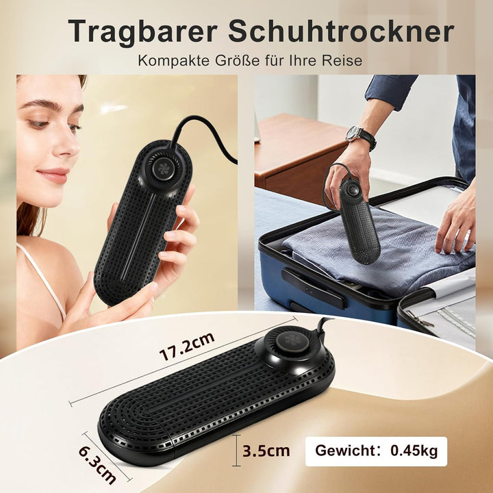 Schuhtrockner Elektrisch, Stiefeltrockner Schuh Stiefelwärmer mit Timer, Einziehbare Länge, Eingebau