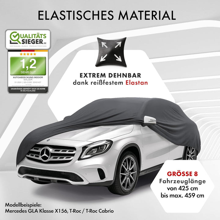 WALSER Premium Abdeckung Auto Indoor Stretch Plus Qualitätssieger Sehr Gut* Autoabdeckung Winter Aut