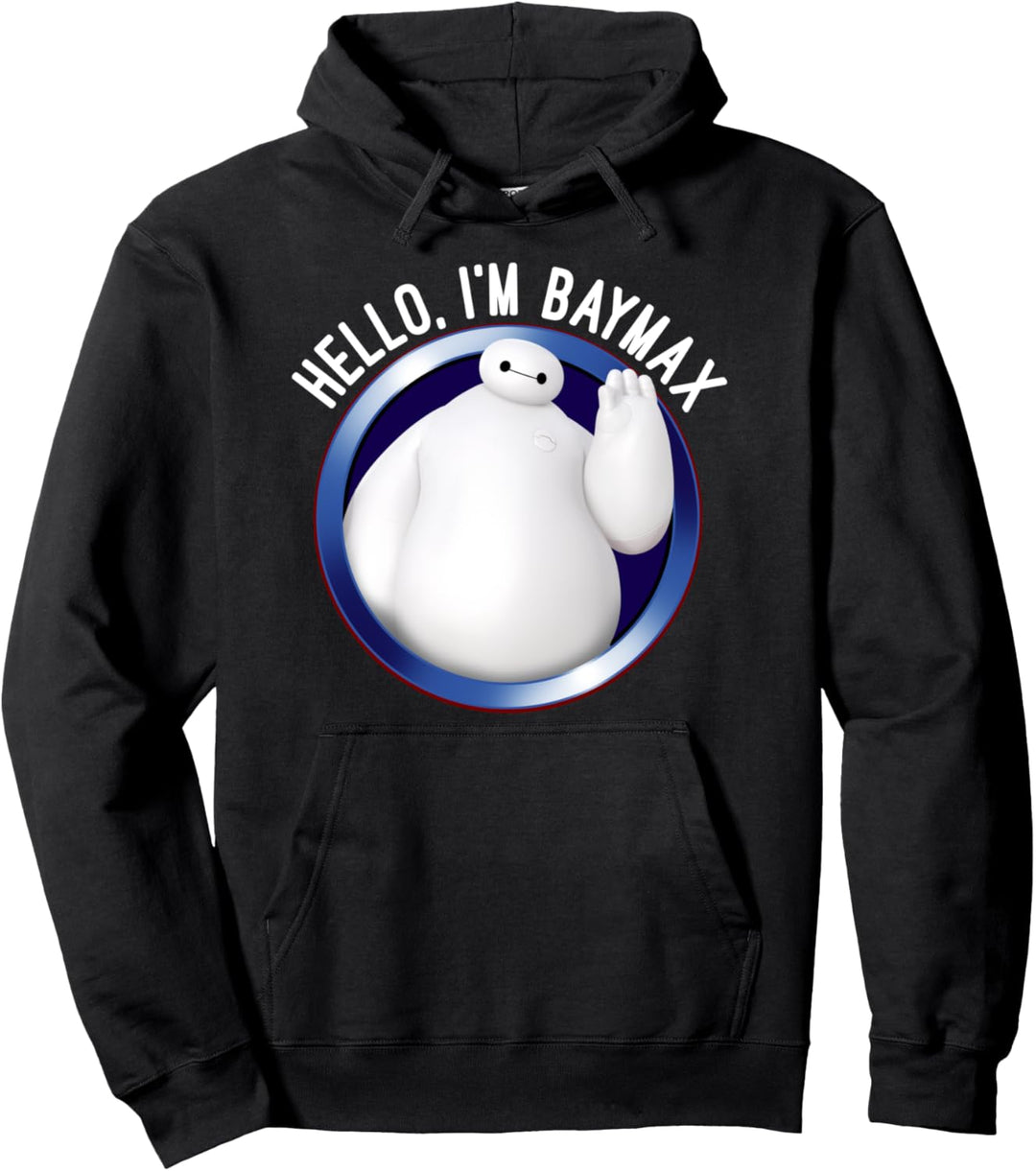 Disney Big Hero 6 Hello I'm Baymax Circle Portrait Pullover Hoodie