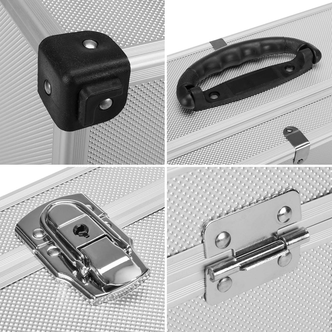 anndora CD Koffer für 80 Standard CD Cases - 56,5 x 29 x 18,5 cm - Silber 80 CD's silber, 80 CD's si