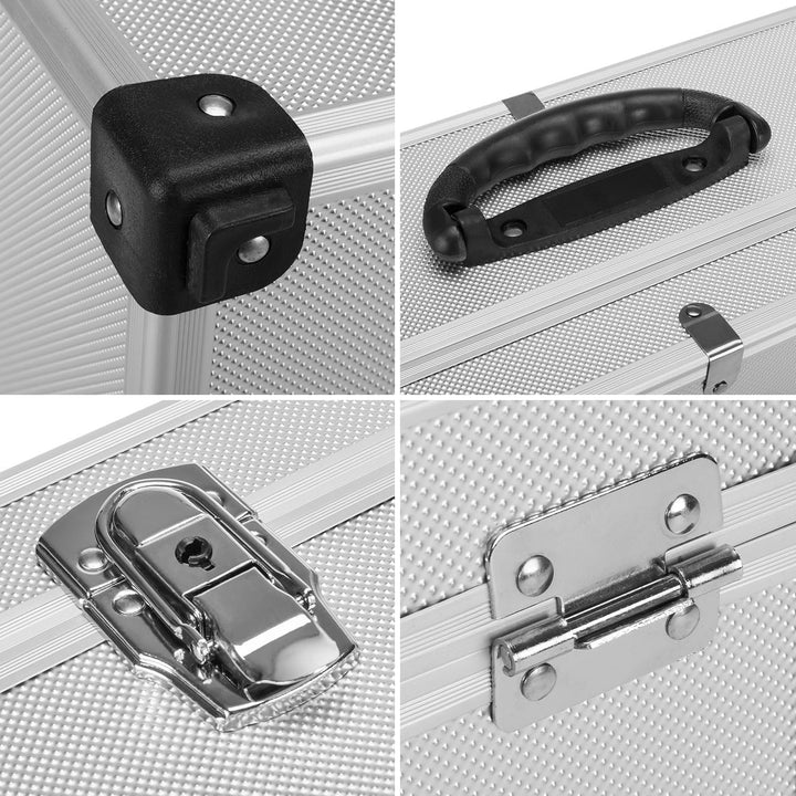 anndora CD Koffer für 80 Standard CD Cases - 56,5 x 29 x 18,5 cm - Silber 80 CD's silber, 80 CD's si