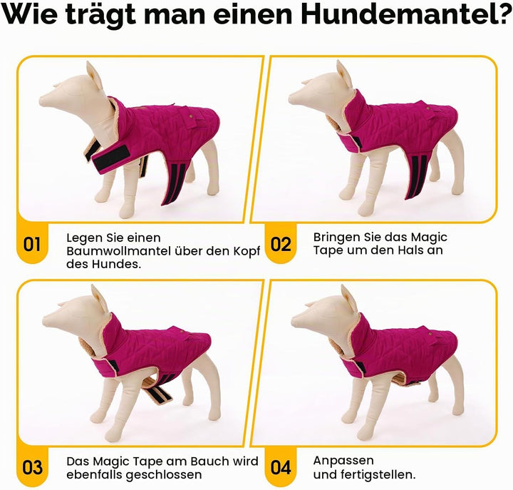Wintermantel Hundemantel, Warme Winterjacken mit Fleece für Hunde,Hundejacke Hundekleidung Hundepull