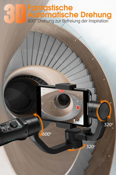 Smartphone Gimbal Stabilisator, hohem iSteady Mobile Plus 3-Achsen Stabilisator für Android/iPhone,