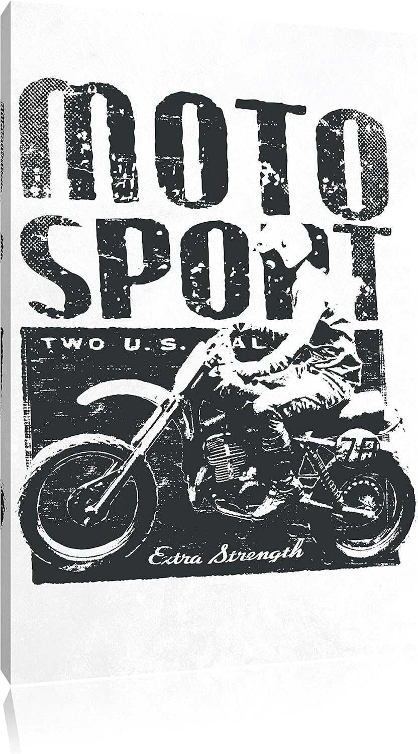 Pixxprint Motor-Sport White Bild auf Leinwand, XXL riesige Bilder fertig gerahmt mit Keilrahmen, Kun