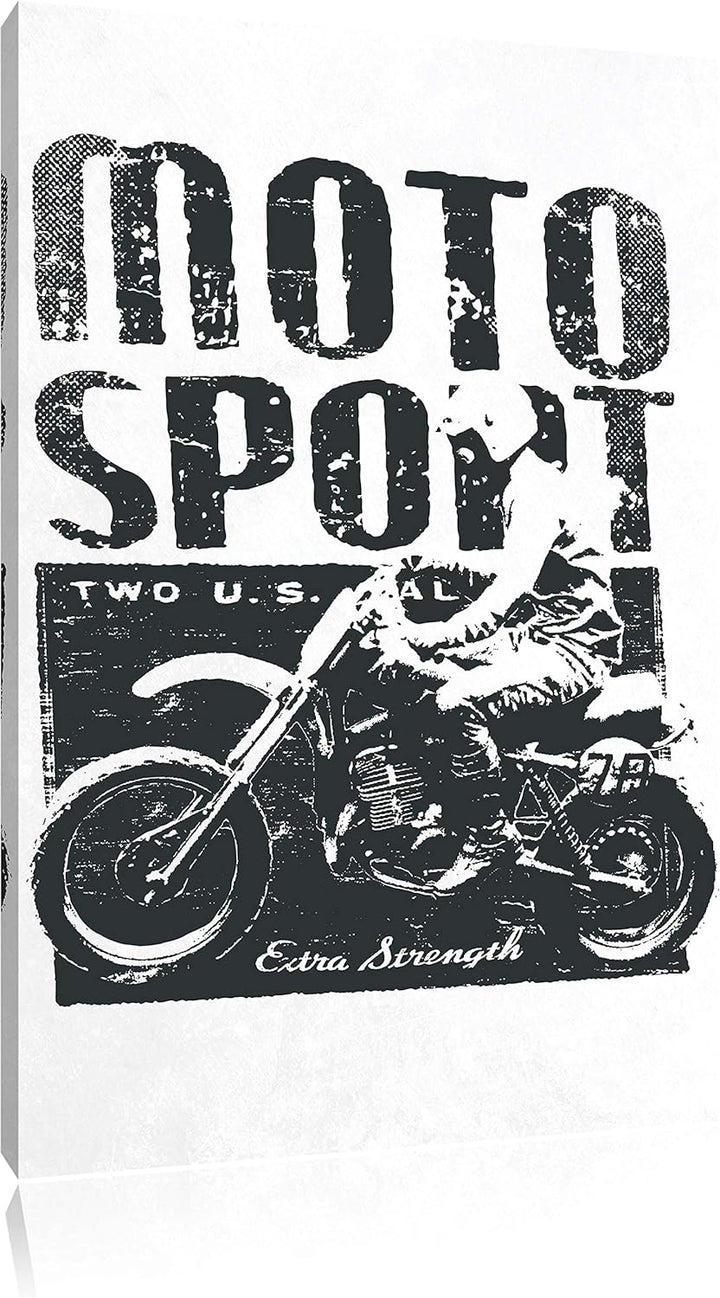 Pixxprint Motor-Sport White Bild auf Leinwand, XXL riesige Bilder fertig gerahmt mit Keilrahmen, Kun