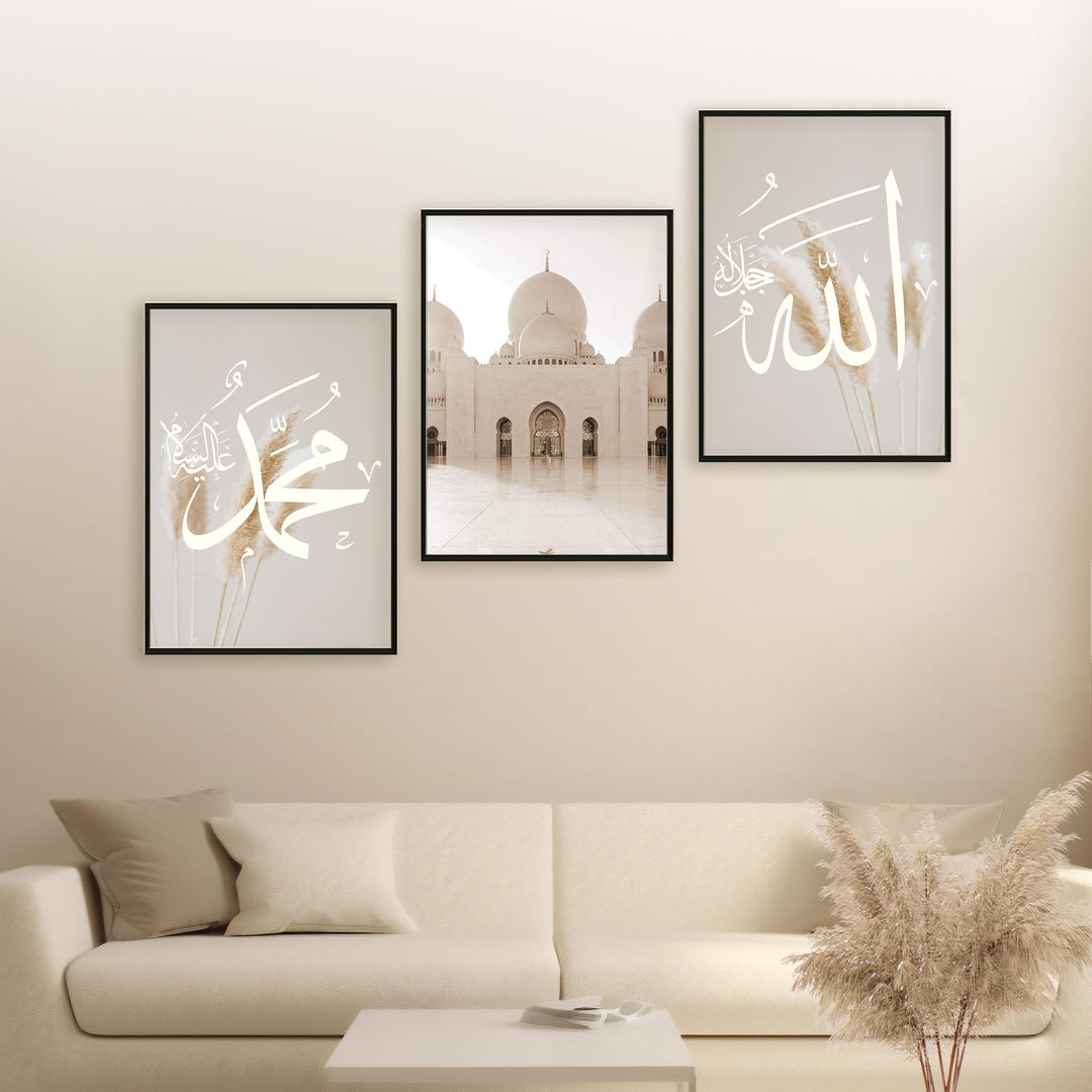 HAVA Artwork Abu Dhabi Poster Set, Islamische Poster, Islamische Bilder, Islamische Dekoration, Isla
