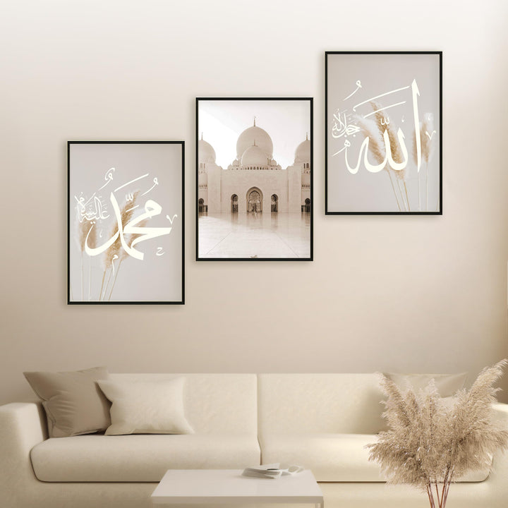 HAVA Artwork Abu Dhabi Poster Set, Islamische Poster, Islamische Bilder, Islamische Dekoration, Isla