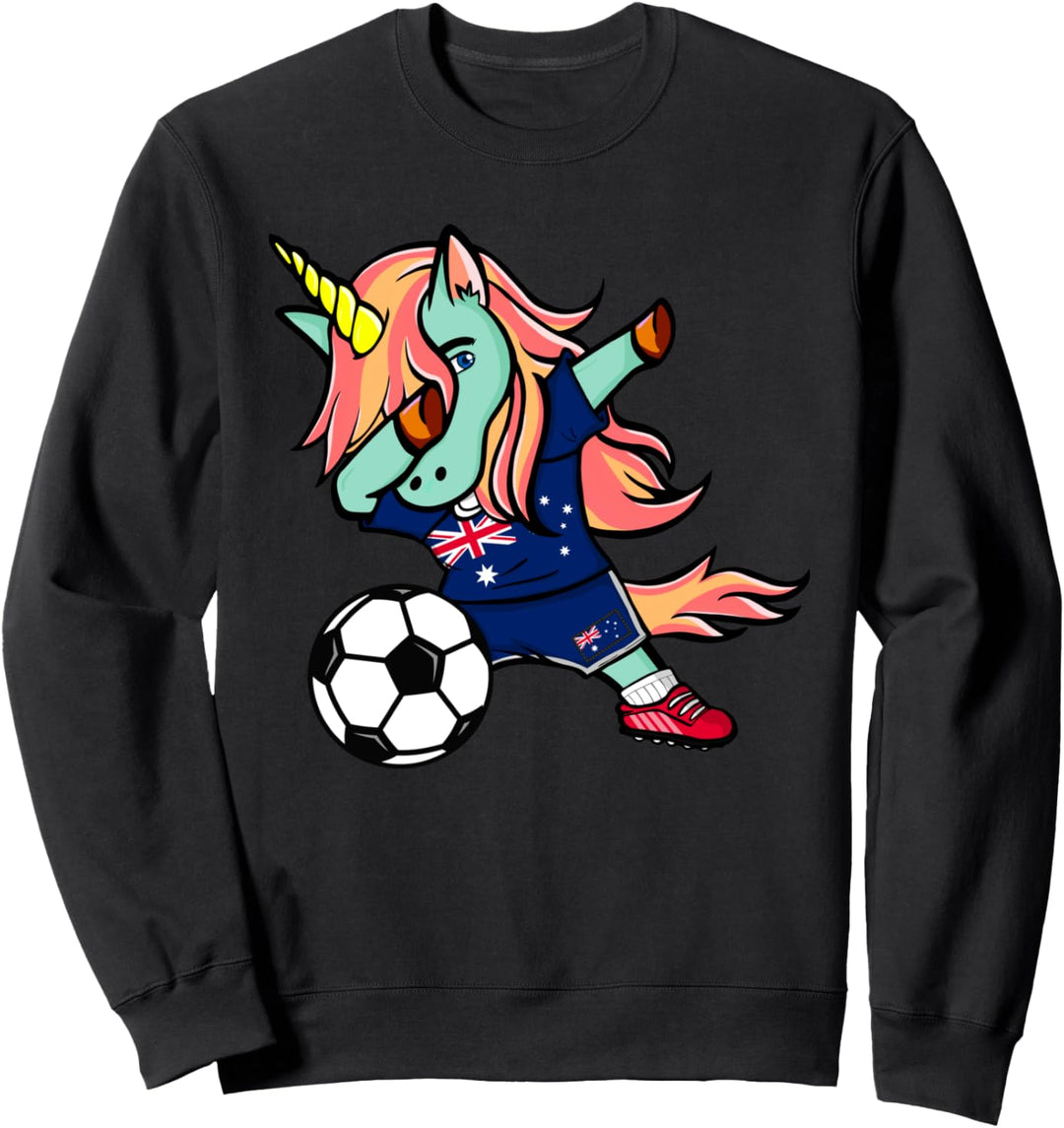 Dabbing Einhorn Australien Fussball - Australische Flagge Sweatshirt