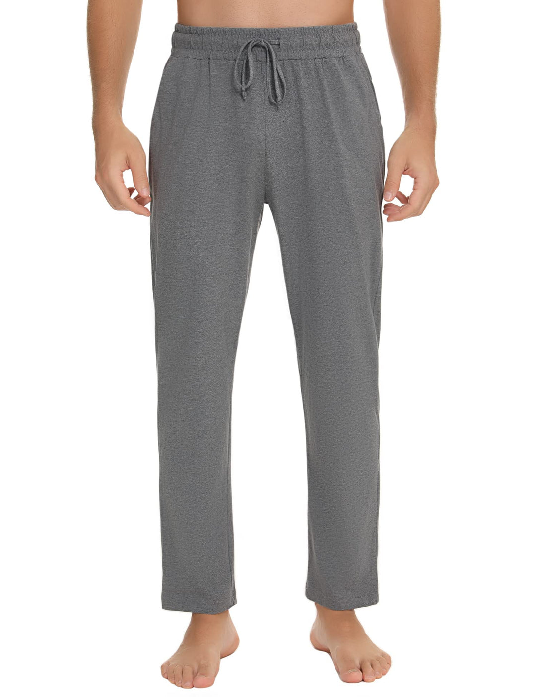 Marvmys 100% Baumwolle Herren Lange Schlafanzughose Einfarbige Pyjamahose Schlafhose Haushose Freize