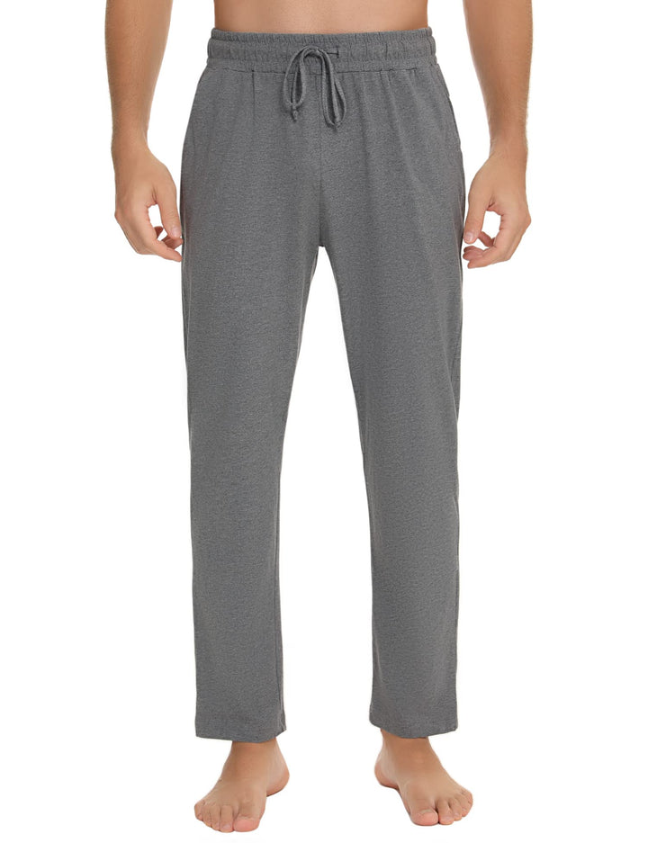 Marvmys 100% Baumwolle Herren Lange Schlafanzughose Einfarbige Pyjamahose Schlafhose Haushose Freize
