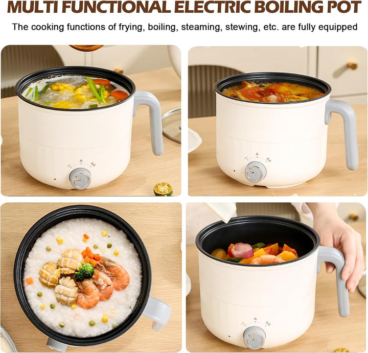 Elektrischer Hot Pot Kochtopf, Elektrische Hot Pot Topf 1,8 L, Elektrischer Kochtopf, Antihaft Mini