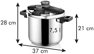 Tescoma 702767 Schnellkochtopf, Metall, Silber/schwarz, 22 cm