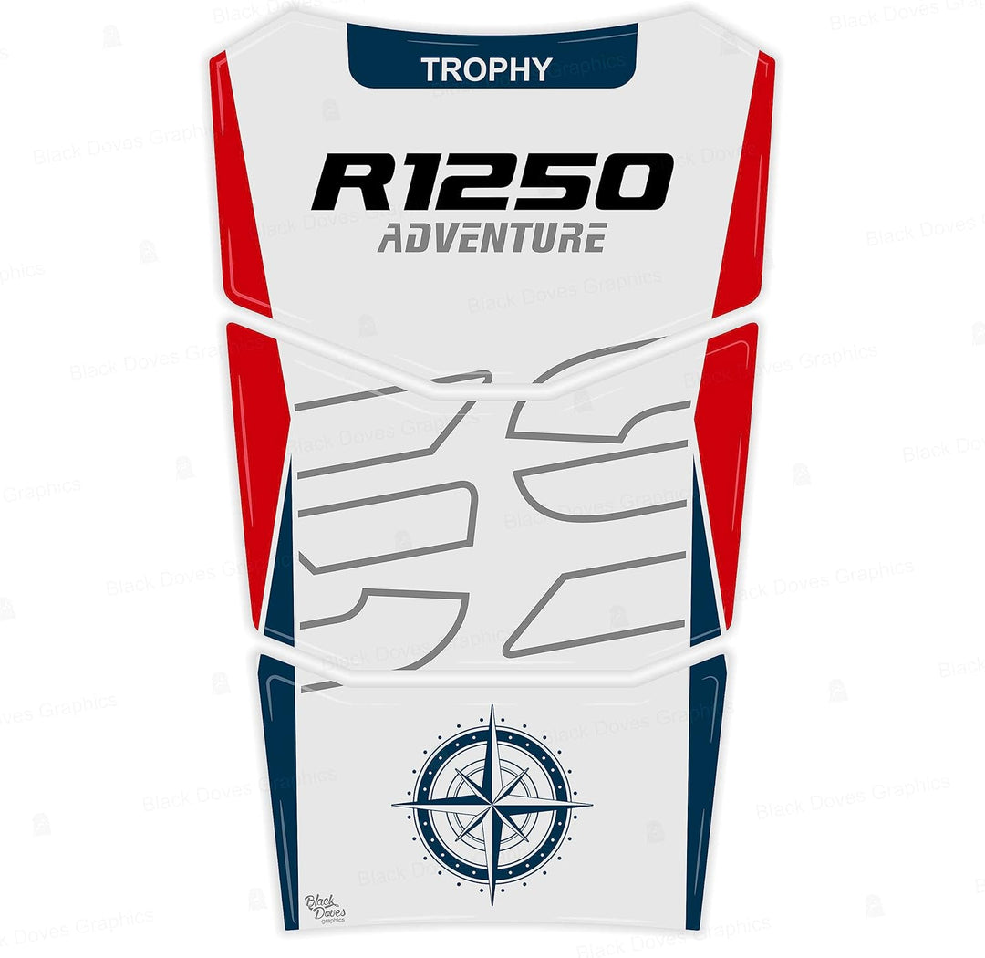 BLACK DOVES GRAPHICS Tankpad 3D kompatibel mit Motorrad R 1250 GS Adventure Trophy ab 2022 bis 2023