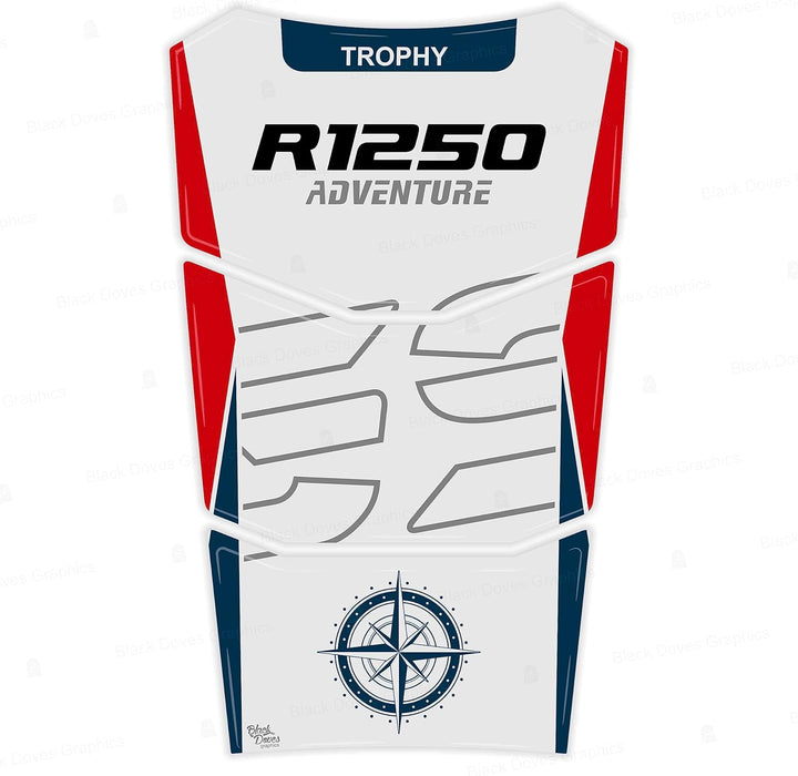 BLACK DOVES GRAPHICS Tankpad 3D kompatibel mit Motorrad R 1250 GS Adventure Trophy ab 2022 bis 2023