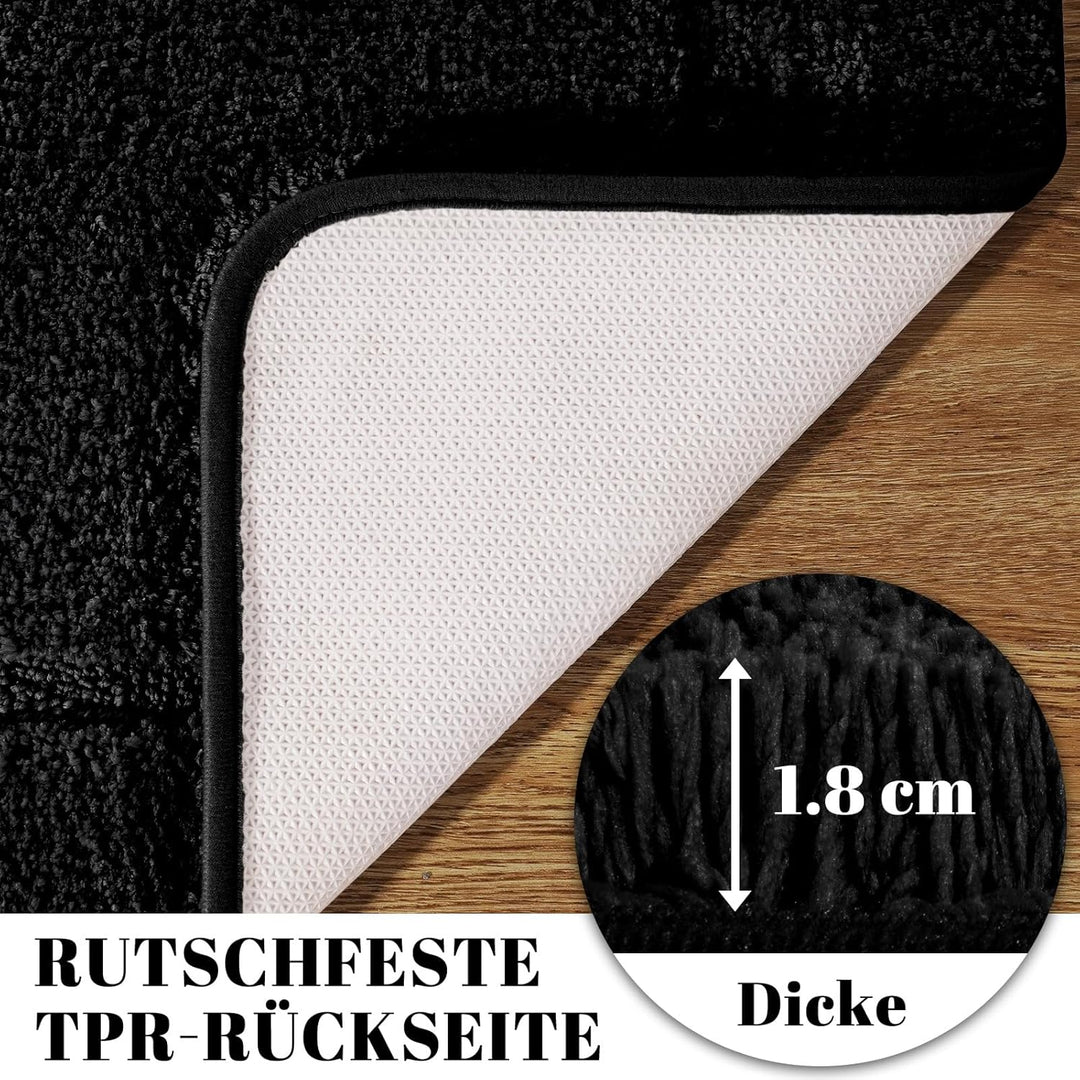 SOANNY Badematte 60x150 cm, Einzelstück, Hochflor Mikrofaser, rutschfest & Waschbar, Saugfähig Gross