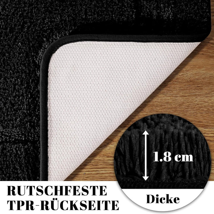SOANNY Badematte 60x150 cm, Einzelstück, Hochflor Mikrofaser, rutschfest & Waschbar, Saugfähig Gross