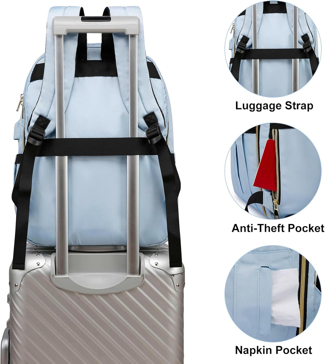 YAMTION Laptop Rucksack Damen,17.3 Zoll Schulrucksack Frauen Schultasche Mädchen Teenager Tagesrucks