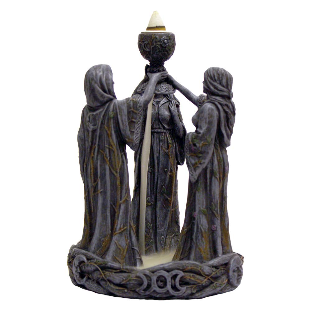 Nemesis Now Mother Maiden & Crone Rückfluss-Räuchergefäss, 18 cm, Kunstharz, Schwarz