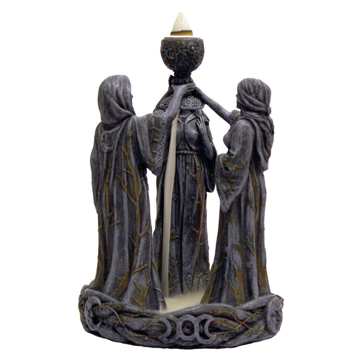 Nemesis Now Mother Maiden & Crone Rückfluss-Räuchergefäss, 18 cm, Kunstharz, Schwarz