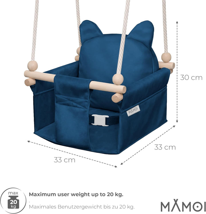 MAMOI® Babyschaukel, Baby schaukel Indoor, Kinderschaukel aus Holz, Holzschaukel für Kinder, Schauke