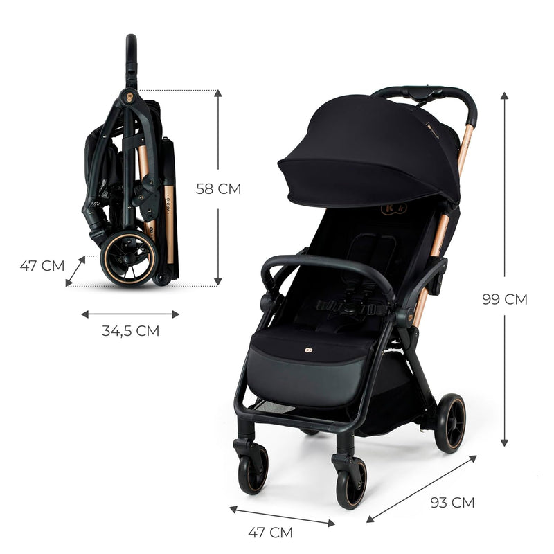 Kinderkraft APINO Buggy bis 22 kg, Liegebuggy, Kinderwagen, Leicht - 7,5kg, Automatisches zusammekla