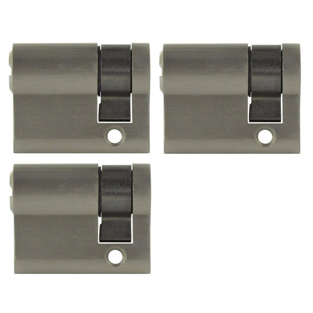 3x Halbzylinder 40 mm gleichschliessend 30/10 inkl. 15 Schlüssel