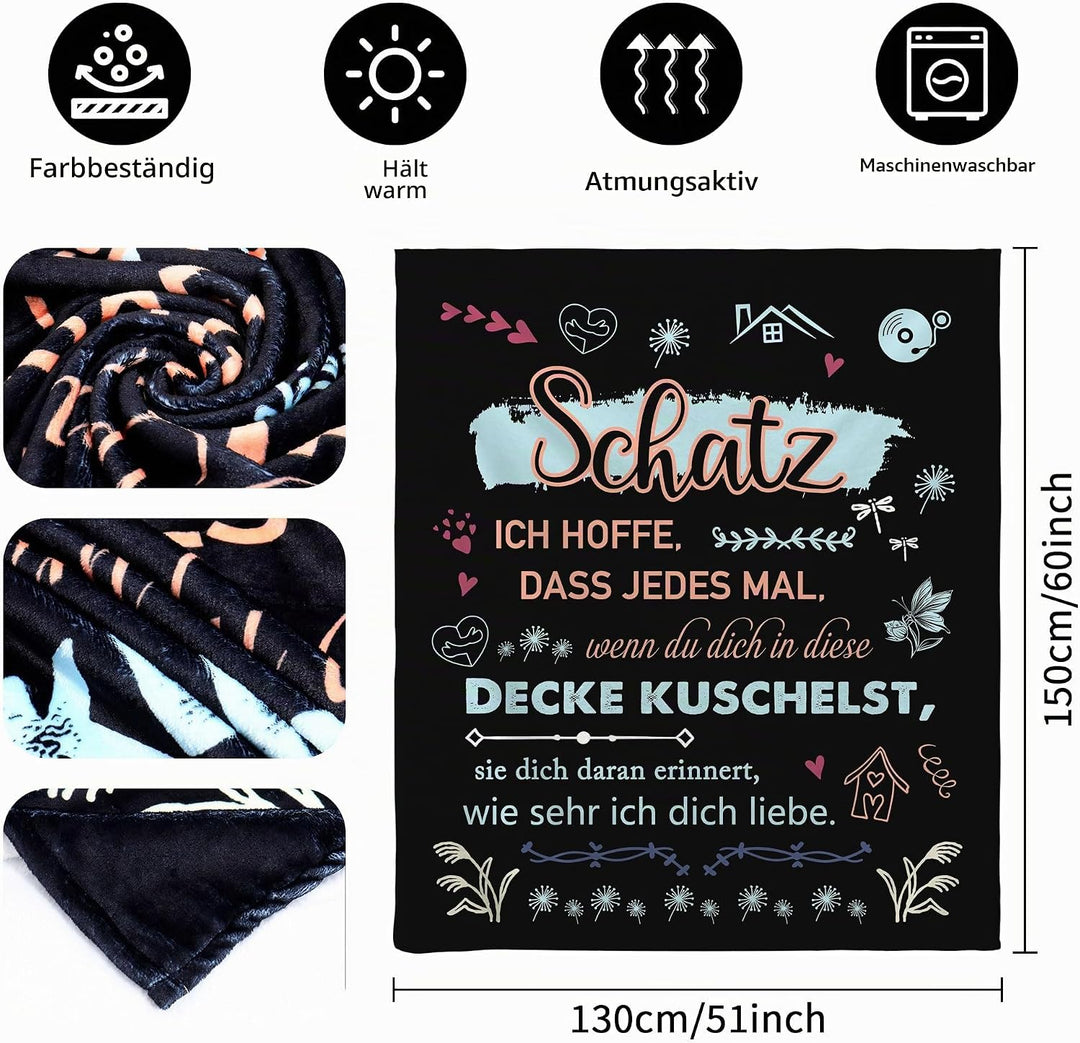 Original Geschenk für Valentinstag Schatz Ich Hoffe Dass Jedes Mal Wenn Du Dich In Diese Decke Kusch
