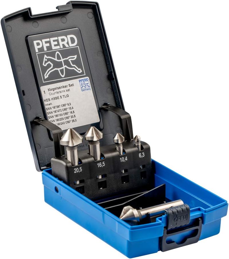 PFERD HSS-E Co5 Kegel-/Entgratsenker-Set, 5-tlg. | 90°, Ø 6,3-25,0 mm, DIN 335 C | 25202156 - zum Ve