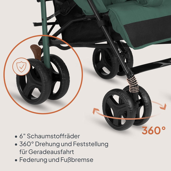 Lionelo Irma Buggy Kinderwagen ab 6 Monate, leicht 7 kg, Liegeposition, faltbar mit Einhand-Faltsyst