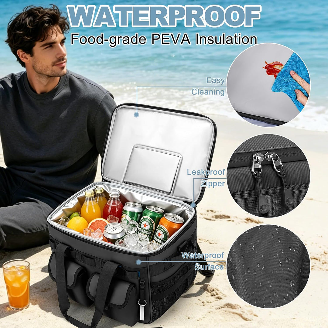 Kühltasche Gross, 40L Grosse Isolierte Kühlbox Faltbar, wasserdichte Tragbare Auslaufsichere Thermot