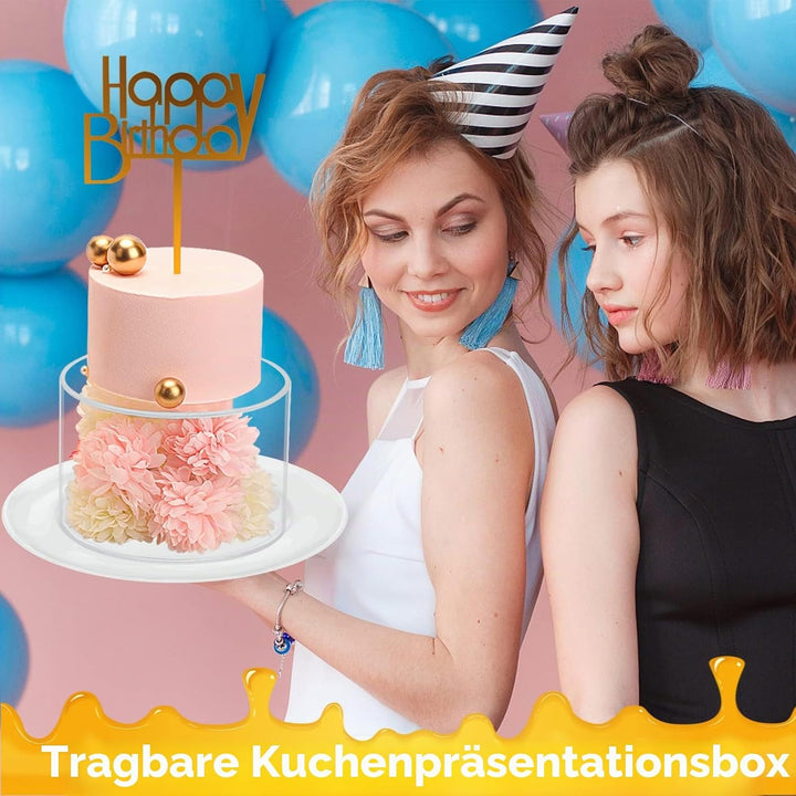 Nynelly 2 füllbare Acryl-Kuchen Stand Kuchen Riser Cake Tier, Runde Zylinder Display Riser Display B