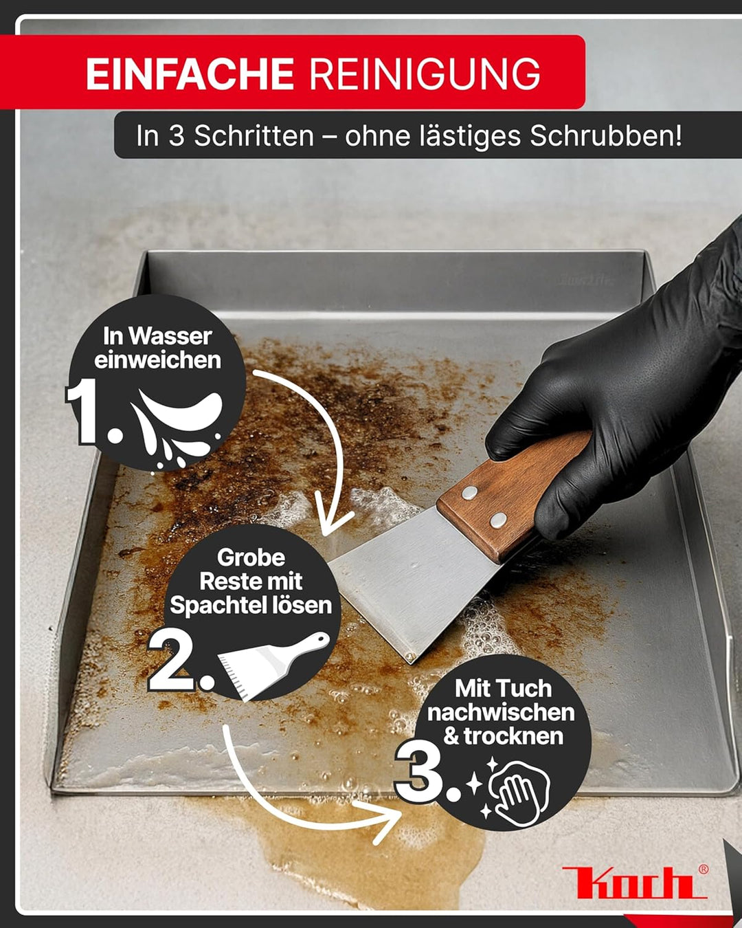 KOCH #42 PLANCHA 40 x 30 x 4cm - Grillpfanne Grillplatte Burger- Steakplatte made in Germany – Hochw