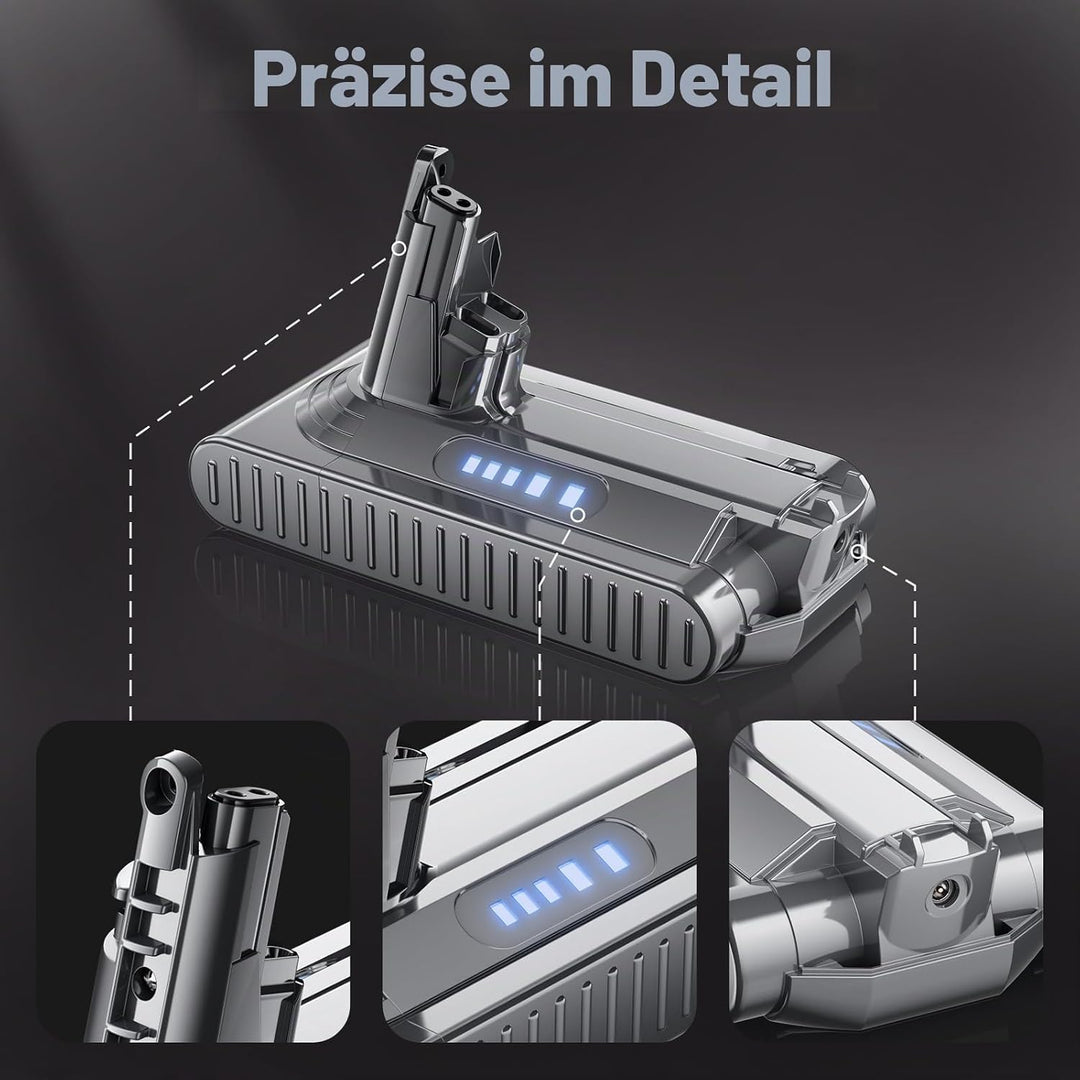 V10 Akku für Dyson, 6000mAh GGiking Ersatzakku für Dyson V10 SV12 Animal Absolute Motörhead Fluffy T