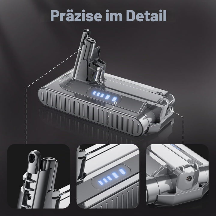 V10 Akku für Dyson, 6000mAh GGiking Ersatzakku für Dyson V10 SV12 Animal Absolute Motörhead Fluffy T