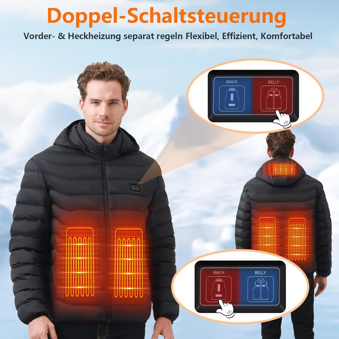 Mincoo Beheizbare Jacke Herren Damen, Winter Elektrische Herren Beheizte Jacke USB Lade Heizmantel M