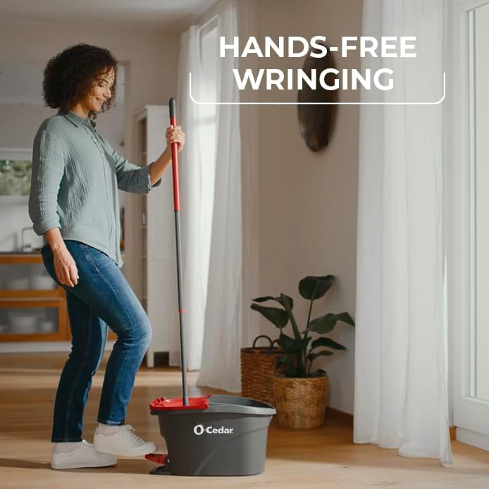 O-Cedar Mop und Eimer Frustfreie Verpackung Microfiber Floor Cleaning System Spin Mop and Bucket wit