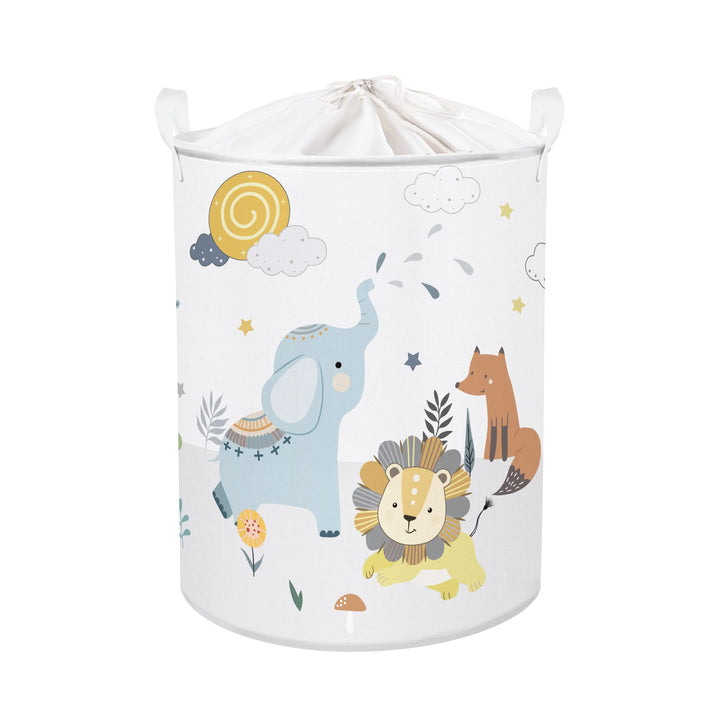Clastyle 45L Waldtier Elefant Fuchs Löwe Wolken Baby Wäschekorb Giraffe Affe Spielzeug Kleidung Weis