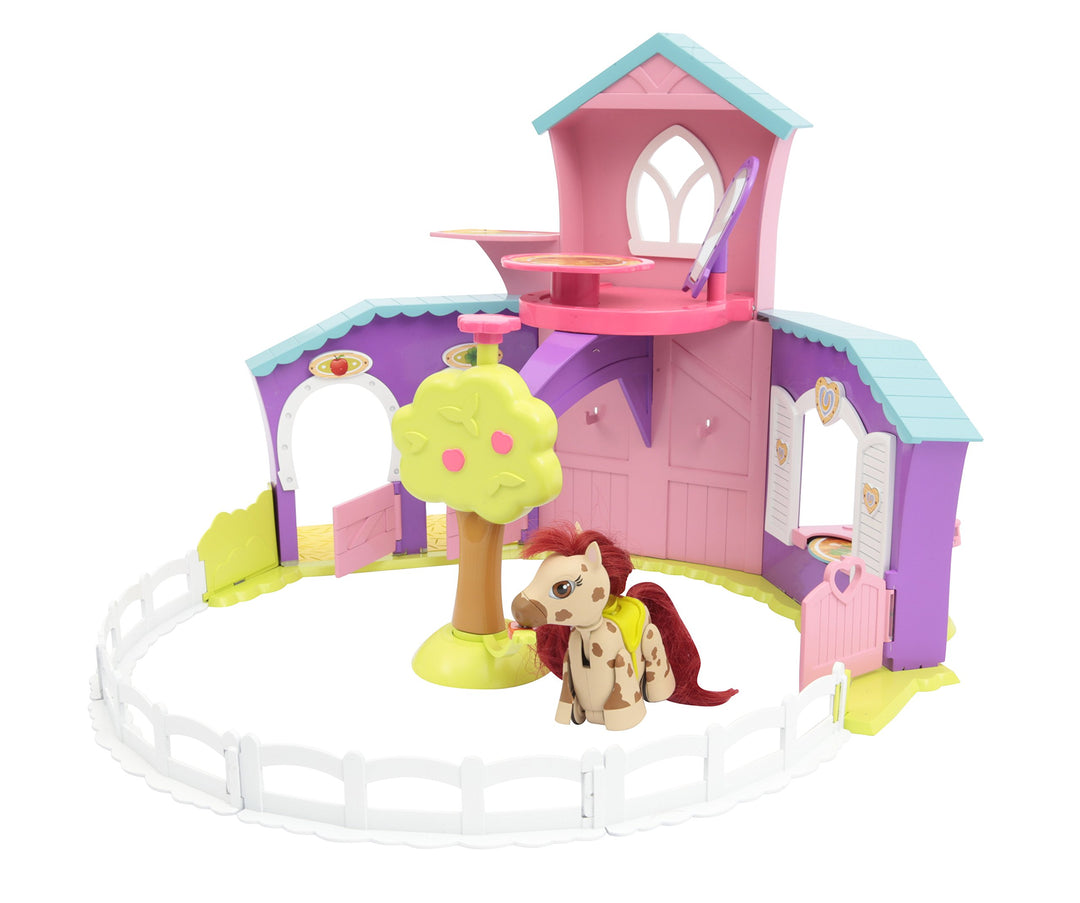Giochi Preziosi PTN03000, Spielset Ranch mit 1 Pony, Mehrfarbig