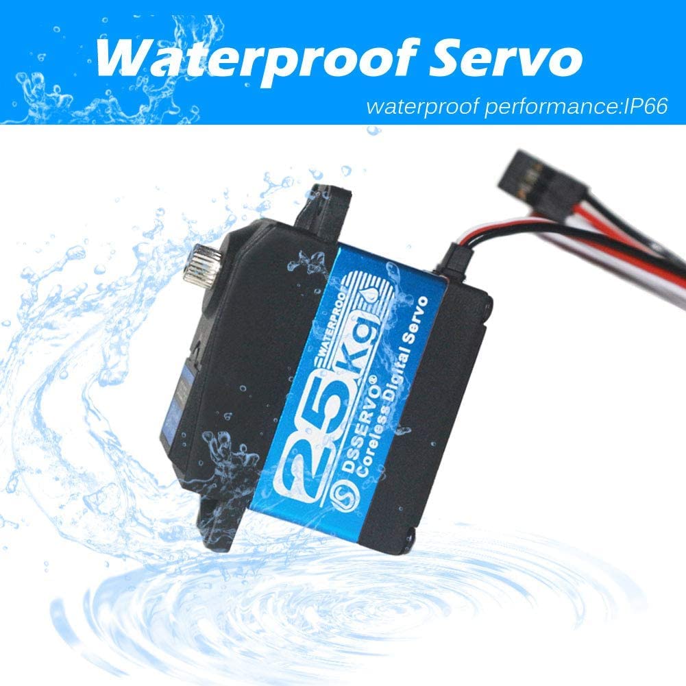 YUNIQUE DEUTSCHLAND Digitaler Servomotor Coreless DS3225PRO 7,4 V 25 kg mit 25 T Nocken für Roboterw